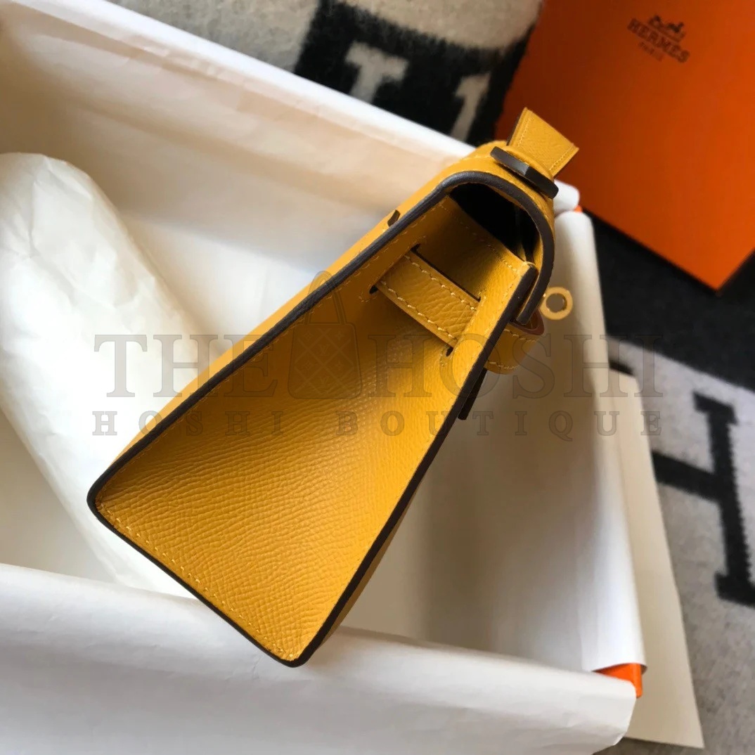 H**me5 Kelly Pochette Clutch Bag In Yellow Epsom Leather Master Quality