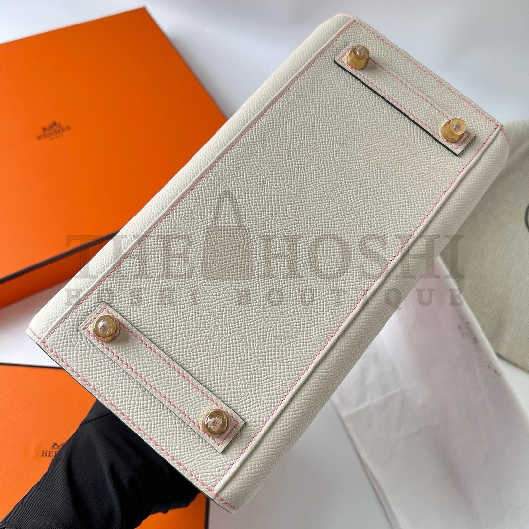 H**me5 HSS Birkin 25 Sellier Bag in Craie and Rose Confetti Epsom Calfskin Master Quality