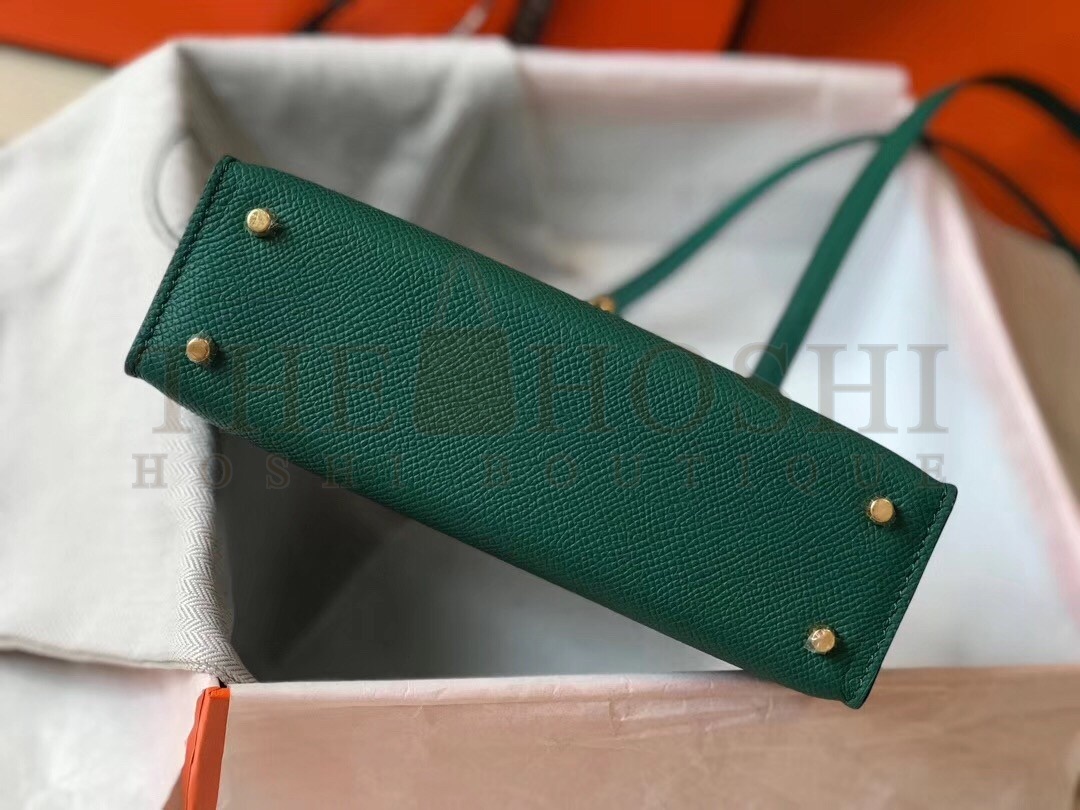 H**me5 Kelly Mini II Bag In Malachite Epsom Leather Master Quality