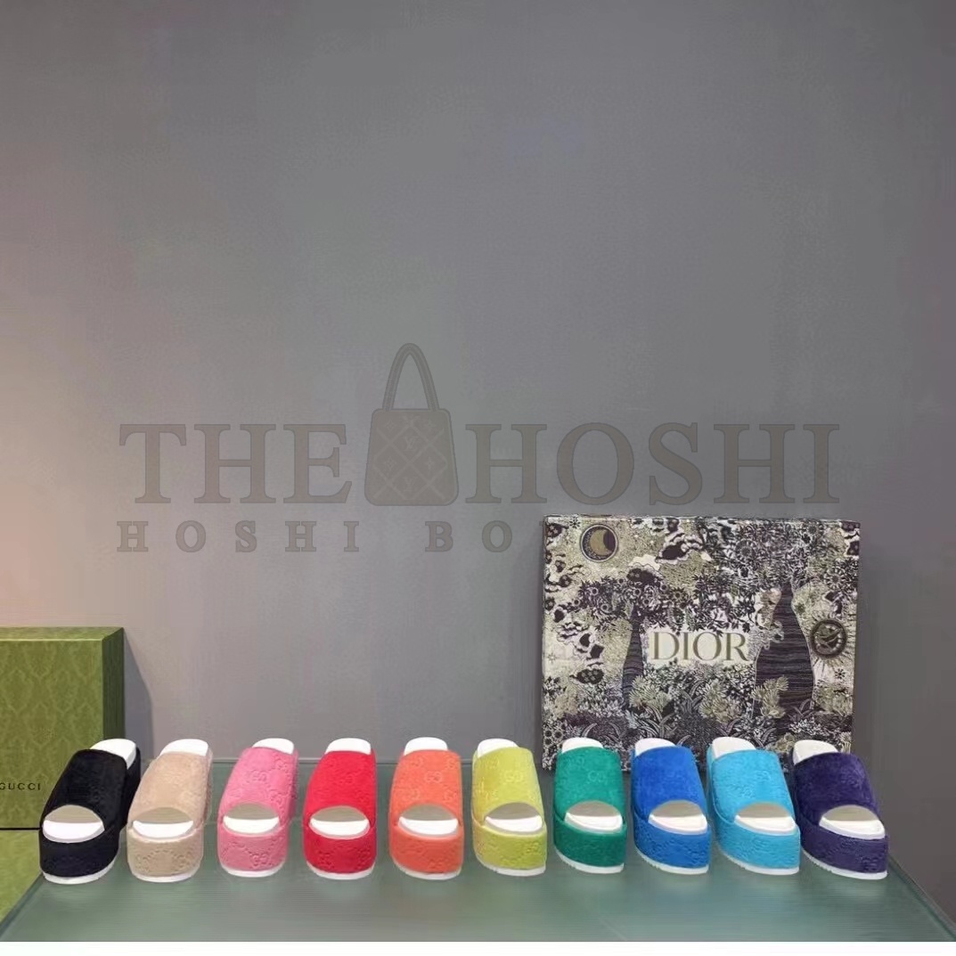 Gvc*1 Unisex G2 Platform Sandals Orange G2 Cotton Sponge Rubber Sole 3 Cm heel Master Quality