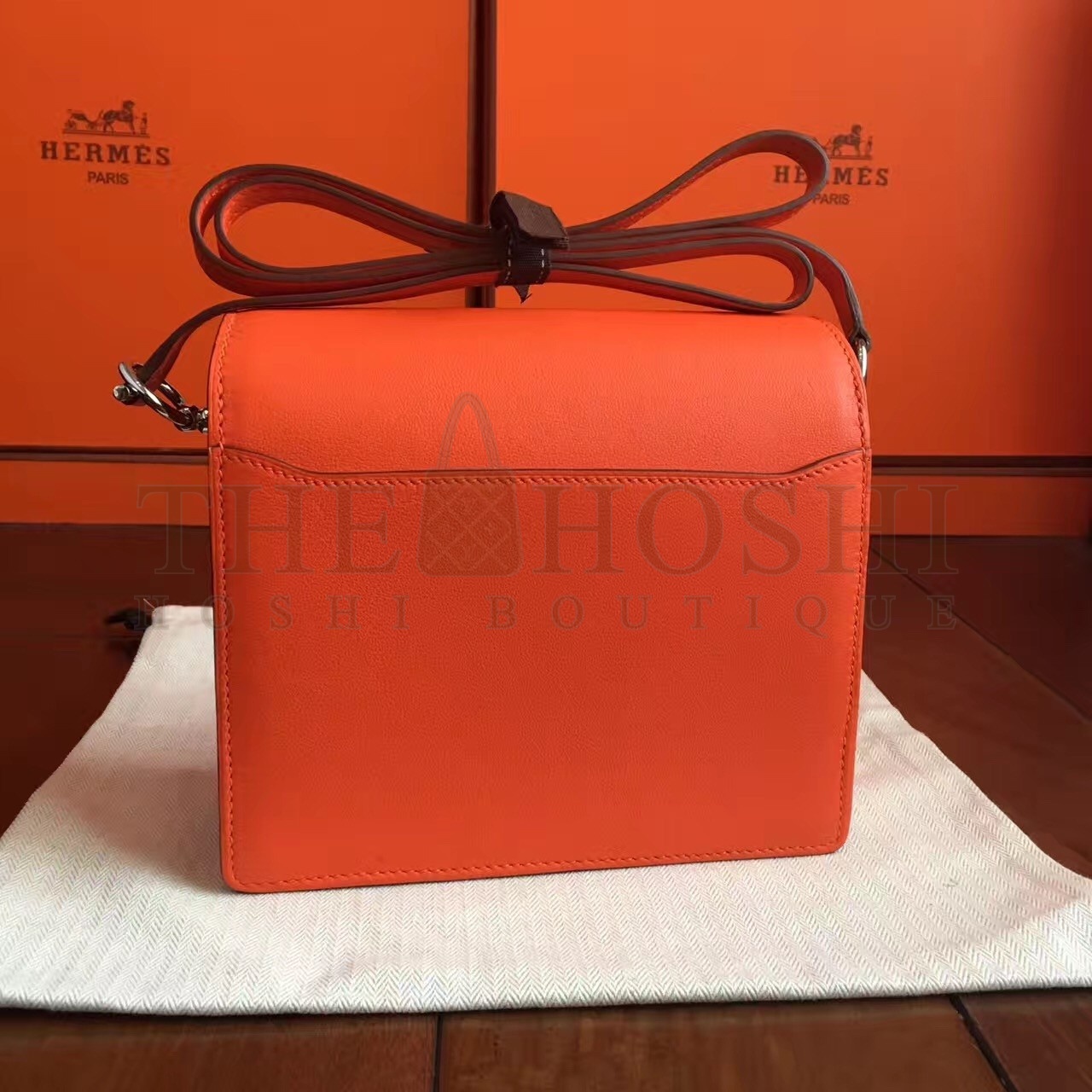 H**me5 Mini Sac Roulis Bag In Orange Swift Leather Master Quality