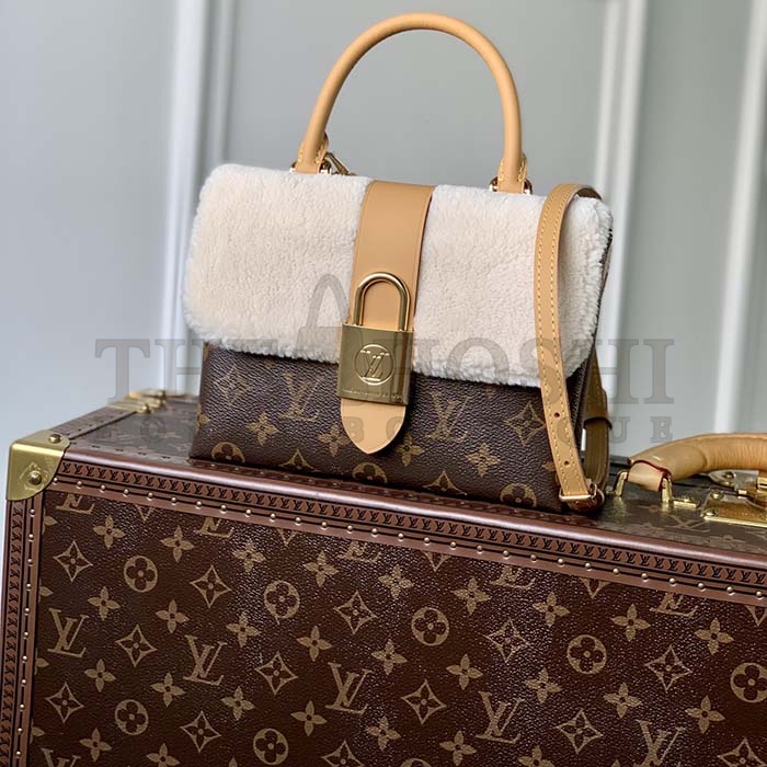 L0vis Vvtt0n LV Women Locky BB Handbag Beige Brown Monogram Coated Canvas Shearling Master Quality