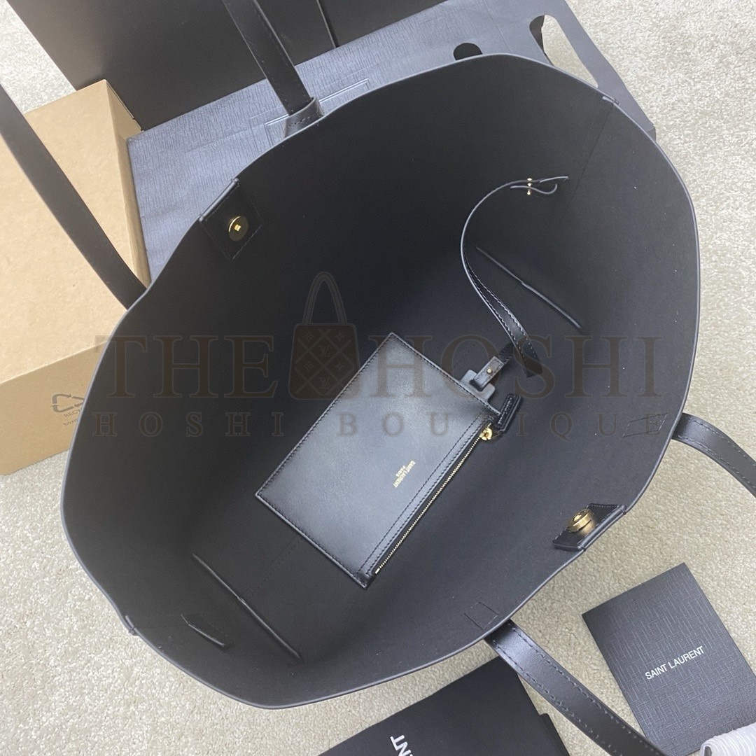 Sa1nt Lau*nt Shopping Tote Bag in Black Leather Master Quality