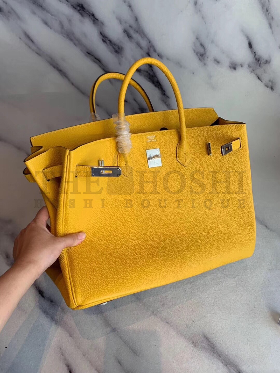 H**me5 Yellow Clemence Birkin 40cm Handmade Bag Master Quality