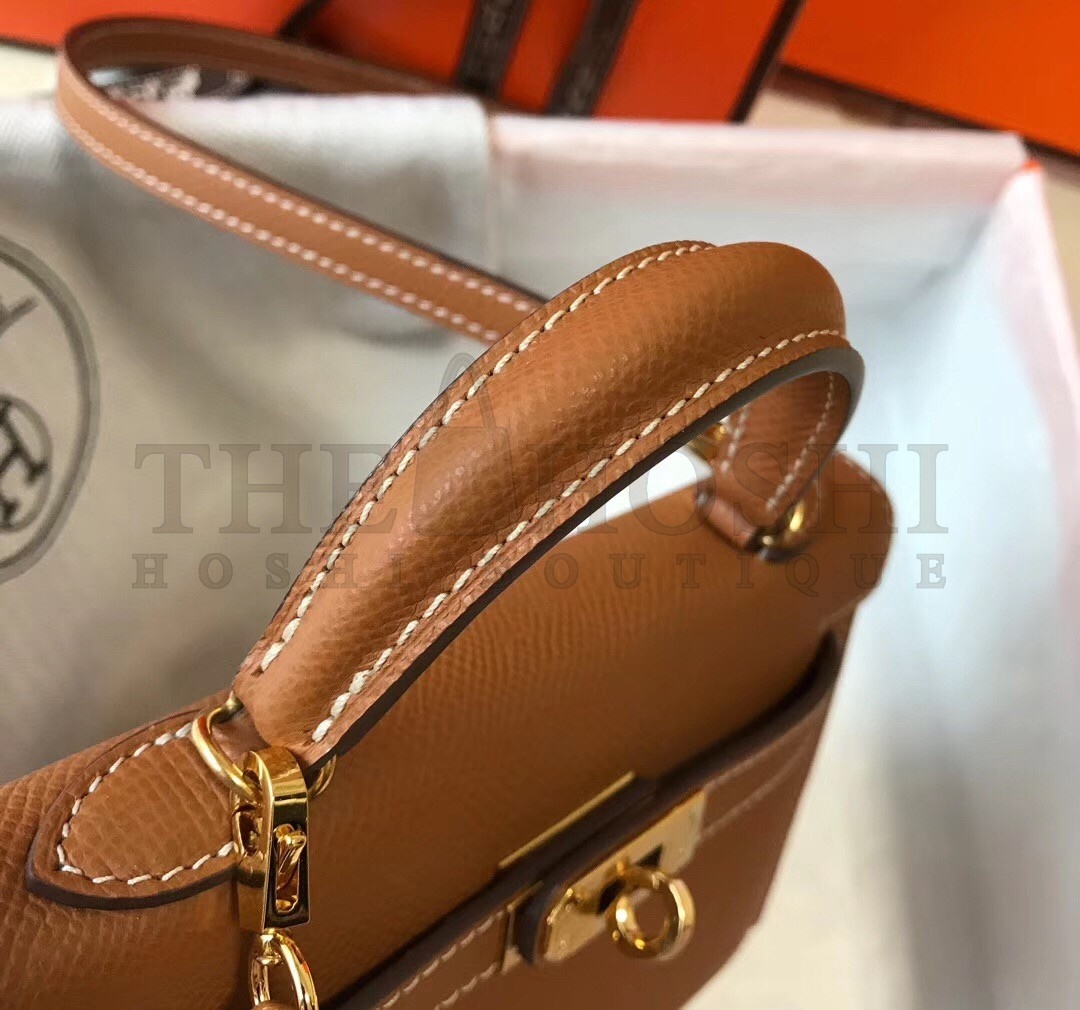 H**me5 Kelly Mini II Bag In Gold Epsom Leather Master Quality