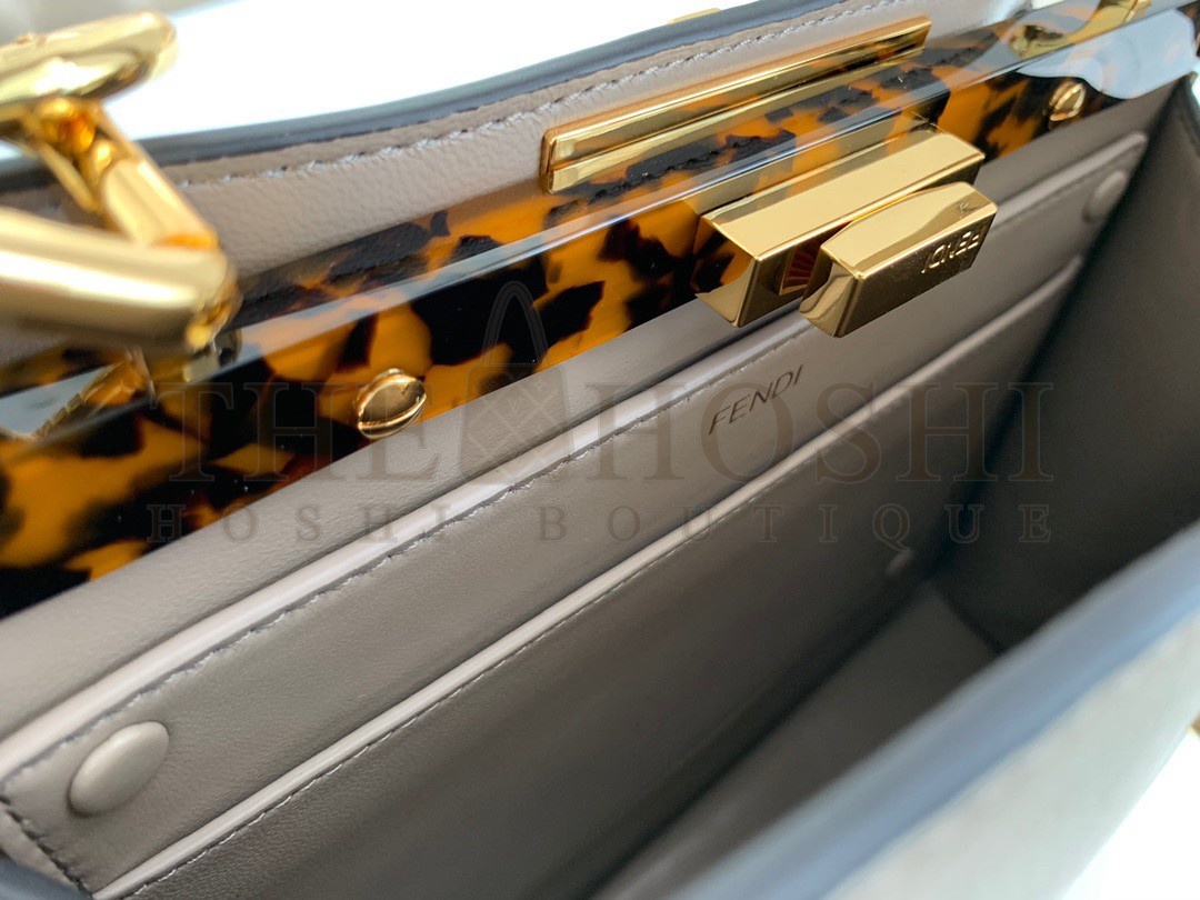 F**di Peekaboo ISeeU Medium Bag In Grey Calfskin Master Quality