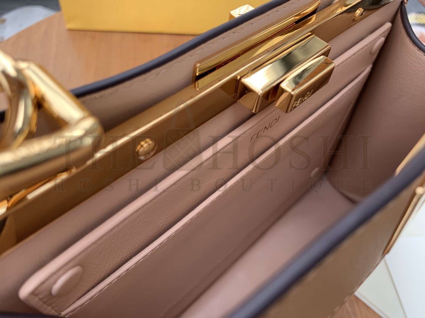 F**di Peekaboo ISeeU Medium Bag In Beige Calfskin Master Quality