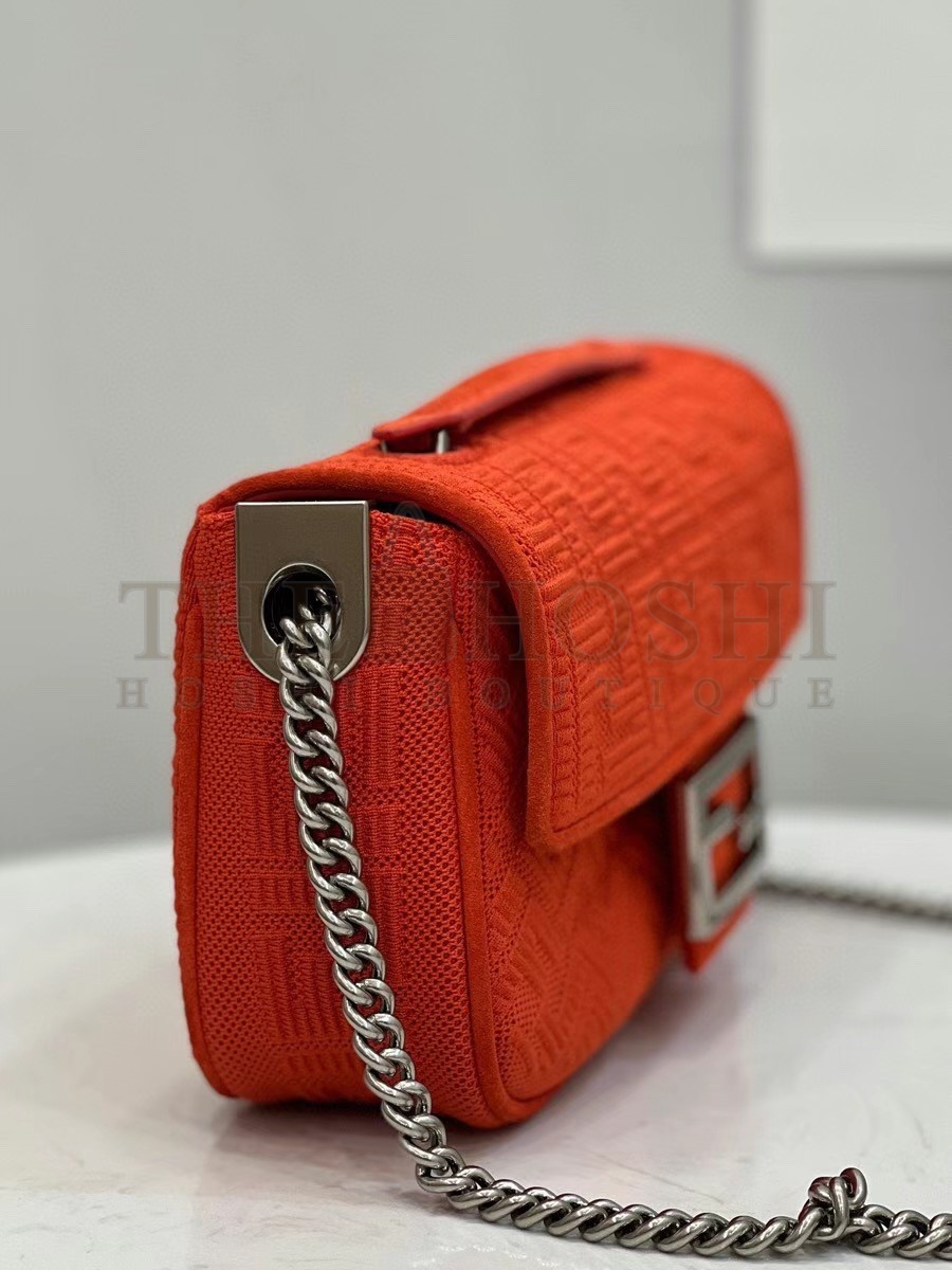 F**di Baguette Chain Midi Bag In Piment FF Fabric Master Quality