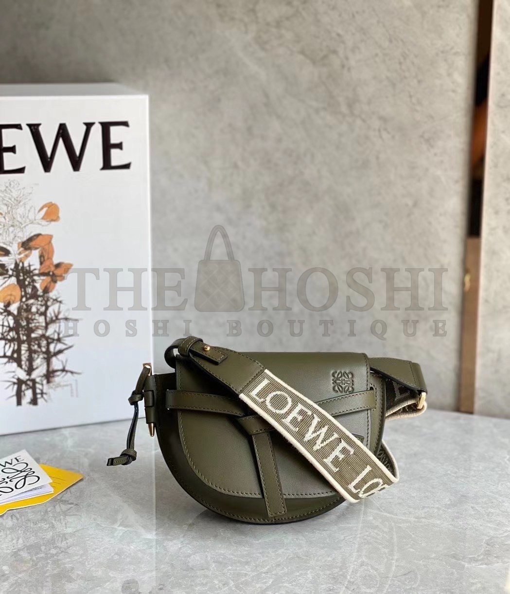 L0ew* Gate Dual Mini Bag In Autumn Green Calfskin Master Quality