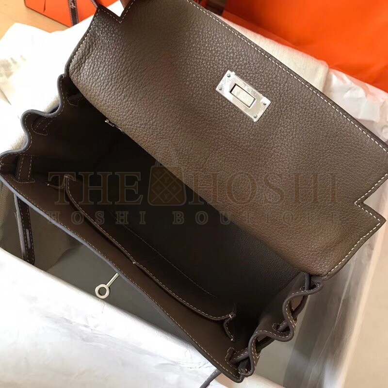 H**me5 Taupe Clemence Kelly 28cm Handmade Bag Master Quality