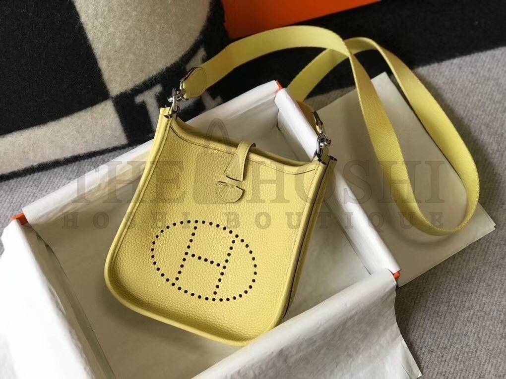 H**me5 Evelyne III TPM Bag In Jaune Poussin Clemence Leather Master Quality