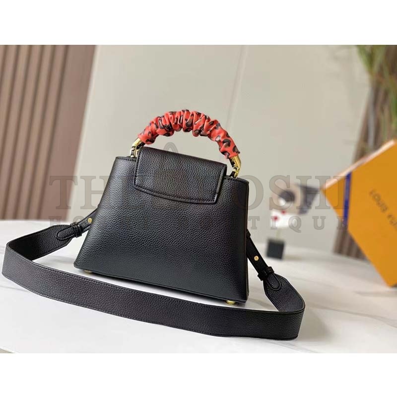 L0vis Vvtt0n LV Women Capucines MM Handbag Black Taurillon Leather Master Quality