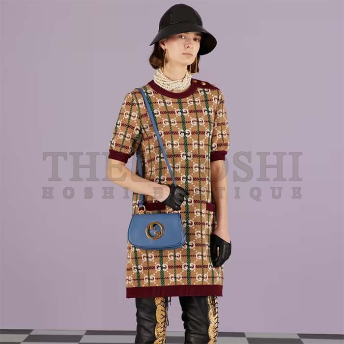 Gvc*1 Women GG Blondie Mini Bag Light Blue Leather Round Interlocking G Master Quality