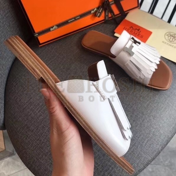 H**me5 Auteuil Sandals In White Calfskin Master Quality