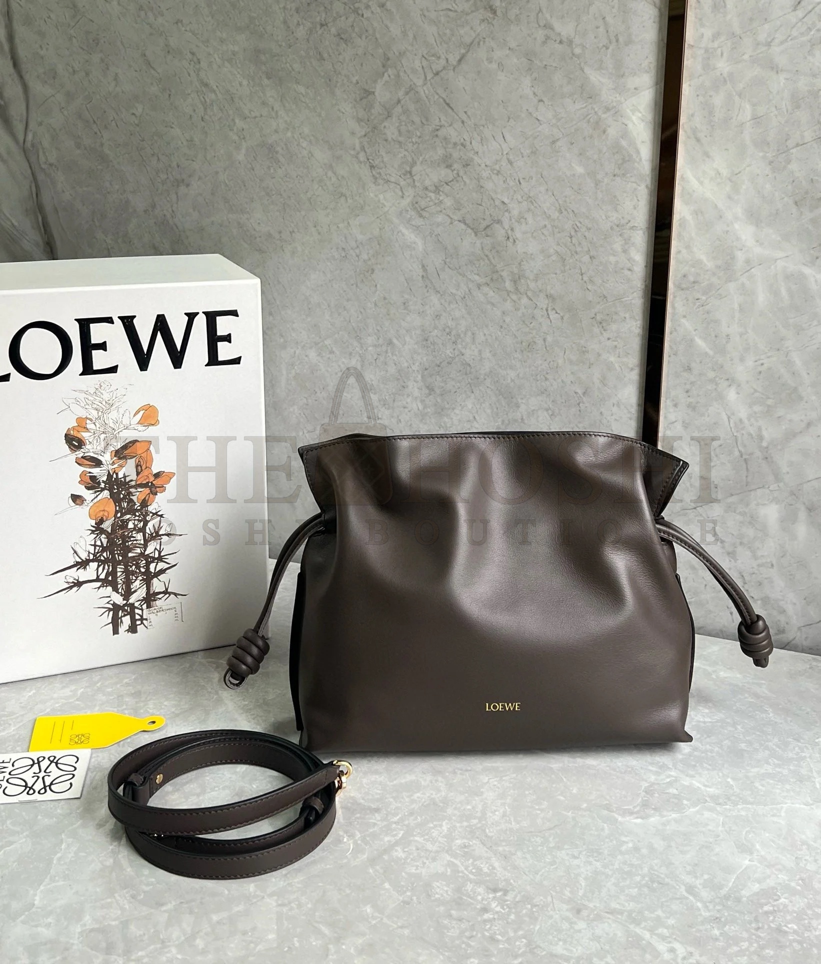 L0ew* Flamenco Clutch Bag in Chocolate Nappa Calfskin size:30cm Master Quality