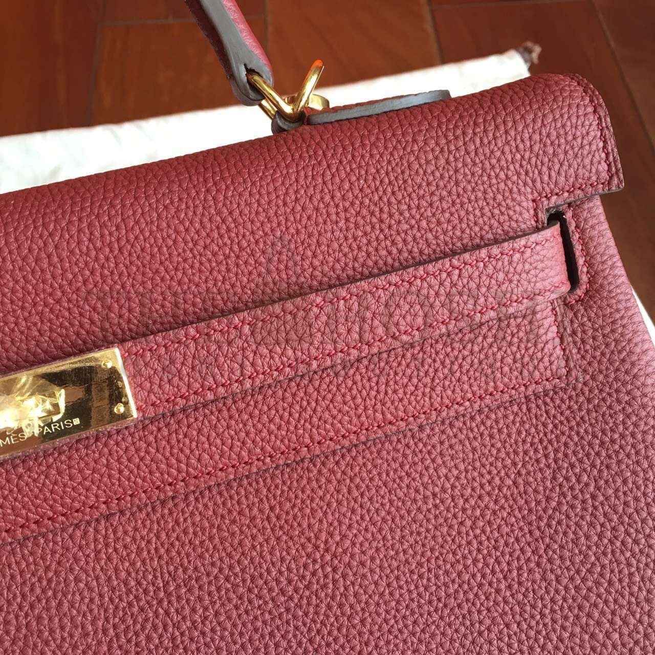 H**me5 Bordeaux Clemence Kelly 35cm Handmade Bag Master Quality