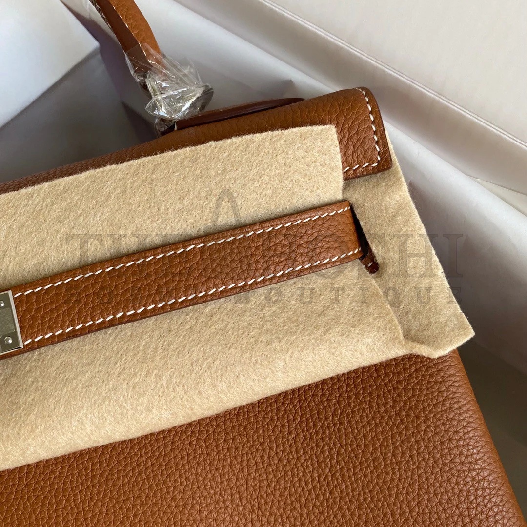 H**me5 Kelly Retourne 32 Handmade Bag In Gold Clemence Leather Master Quality