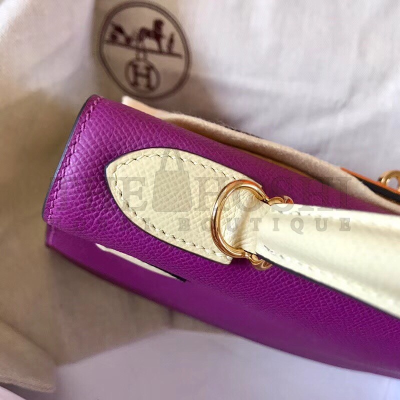 H**me5 Bicolor Epsom Kelly 28cm Purple Handmade Bag Master Quality