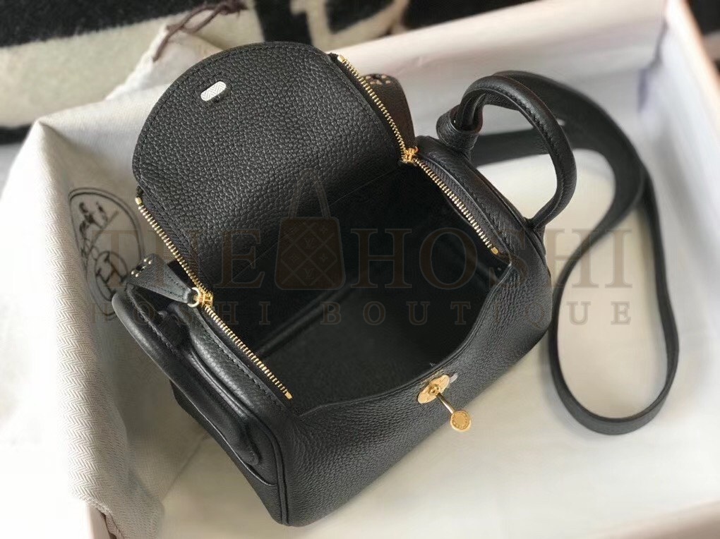 H**me5 Mini Lindy Bag In Black Clemence Leather Master Quality