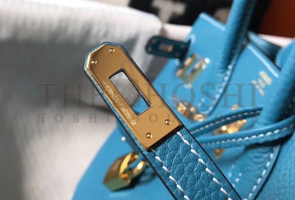 H**me5 Birkin 25cm Bag In Blue Jean Clemence Leather Master Quality