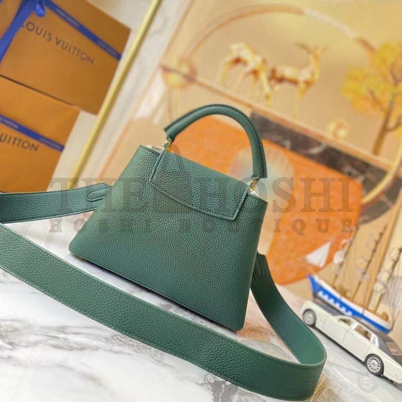 L0vis Vvtt0n LV Women Capucines Mini Handbag Vert D’eau Green Taurillon Leather Master Quality