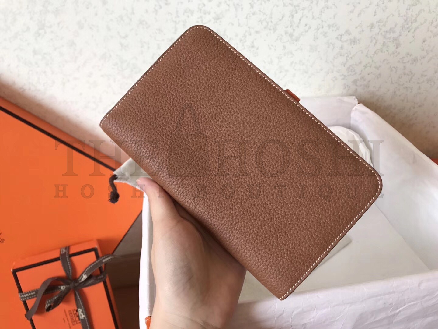 H**me5 Bicolor Dogon Duo Wallet In Brown/Orange Leather Master Quality