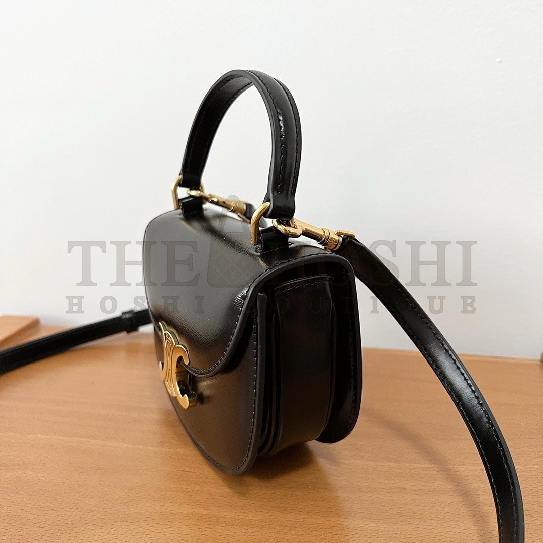 Ce1i*e Mini Besace Clea Bag in Black Calfskin Master Quality
