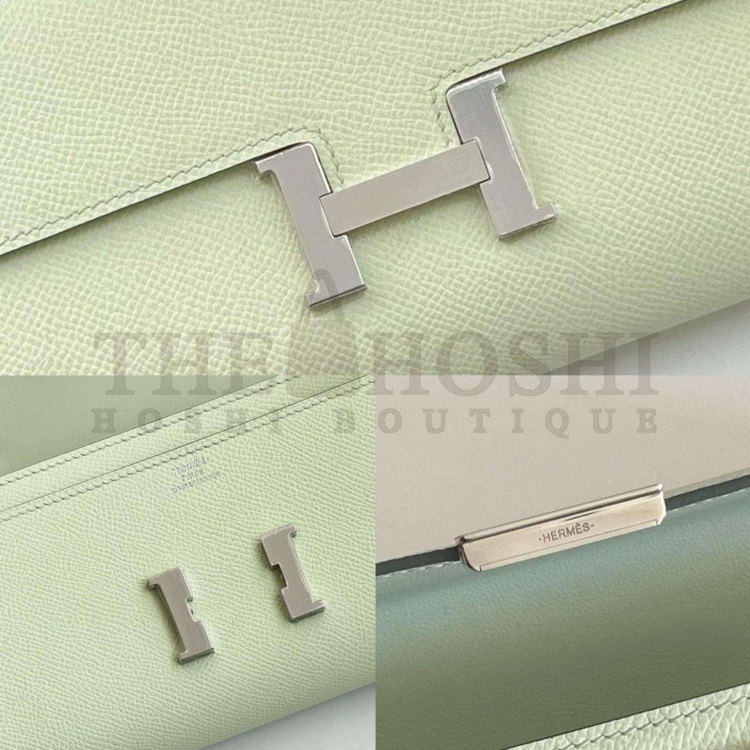 H**me5 Constance To Go Wallet in Vert Fizz Epsom Calfskin Master Quality