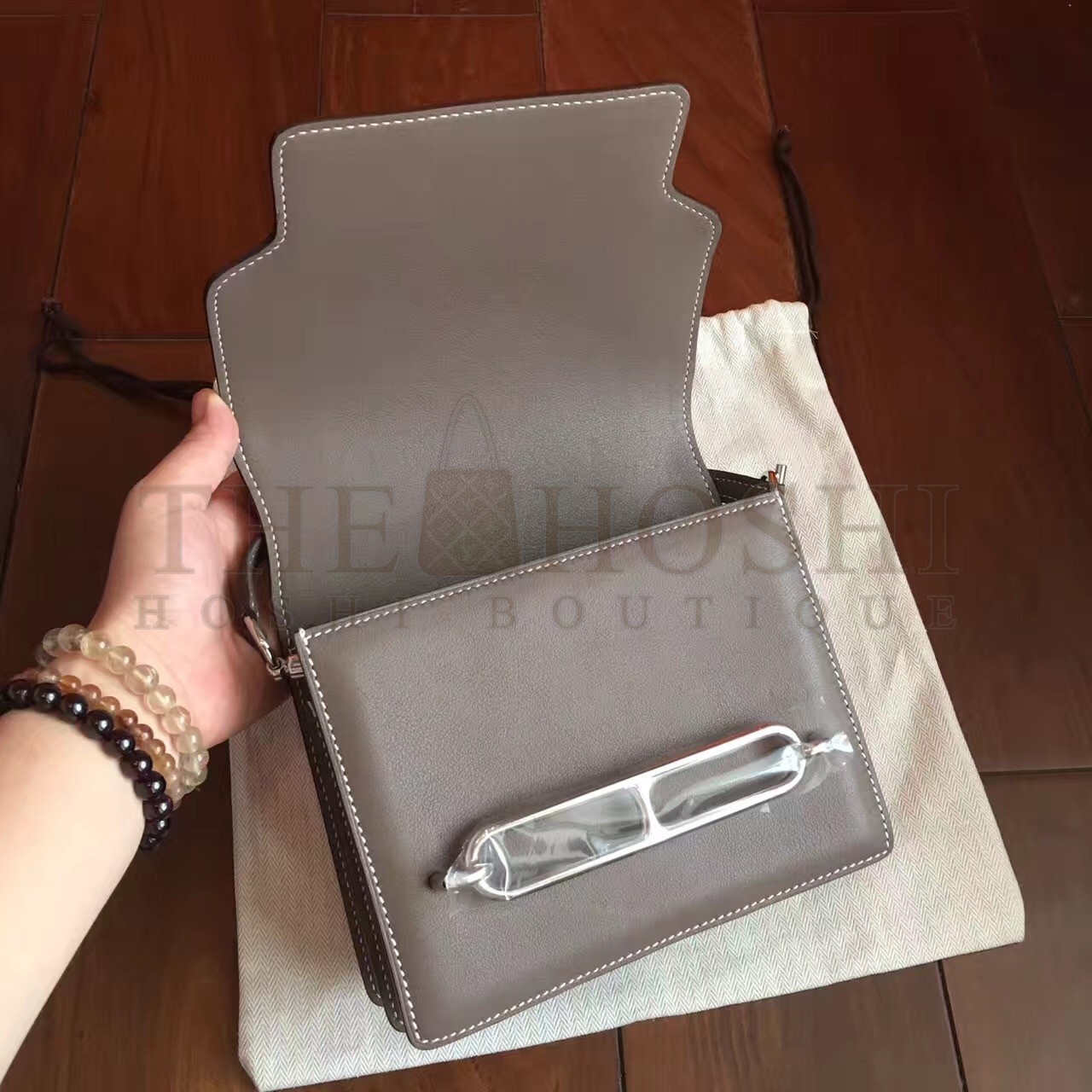 H**me5 Mini Sac Roulis Bag In Etoupe Swift Leather Master Quality