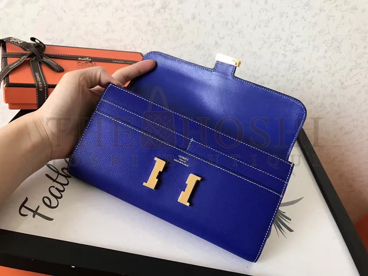 H**me5 Blue Electric Epsom Constance Long Wallet Master Quality