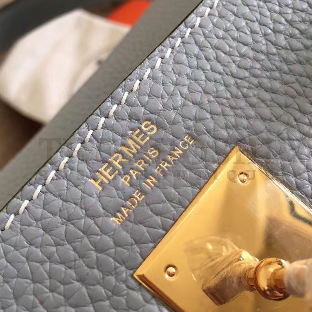 H**me5 Blue Lin Clemence Kelly 28cm Handmade Bag Master Quality