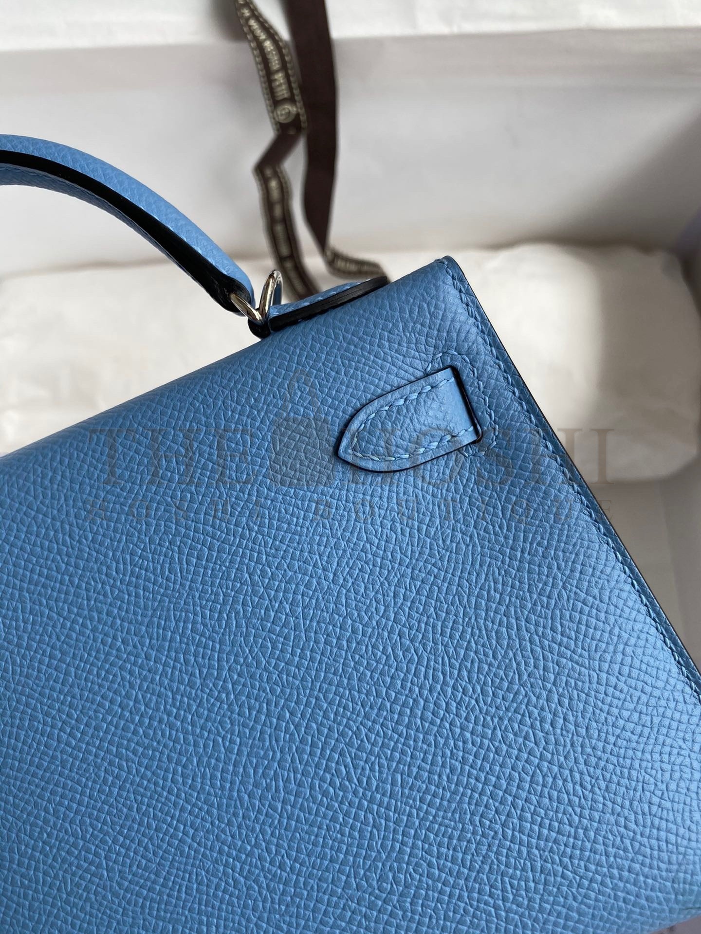 H**me5 Kelly Mini II Sellier Handmade Bag In Blue Paradise Epsom Calfskin Master Quality