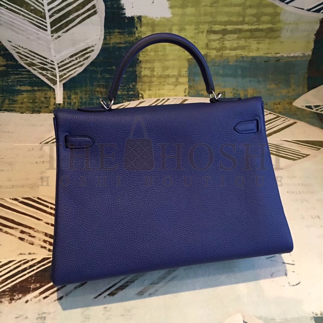 H**me5 Blue Clemence Kelly 35cm Handmade Bag Master Quality
