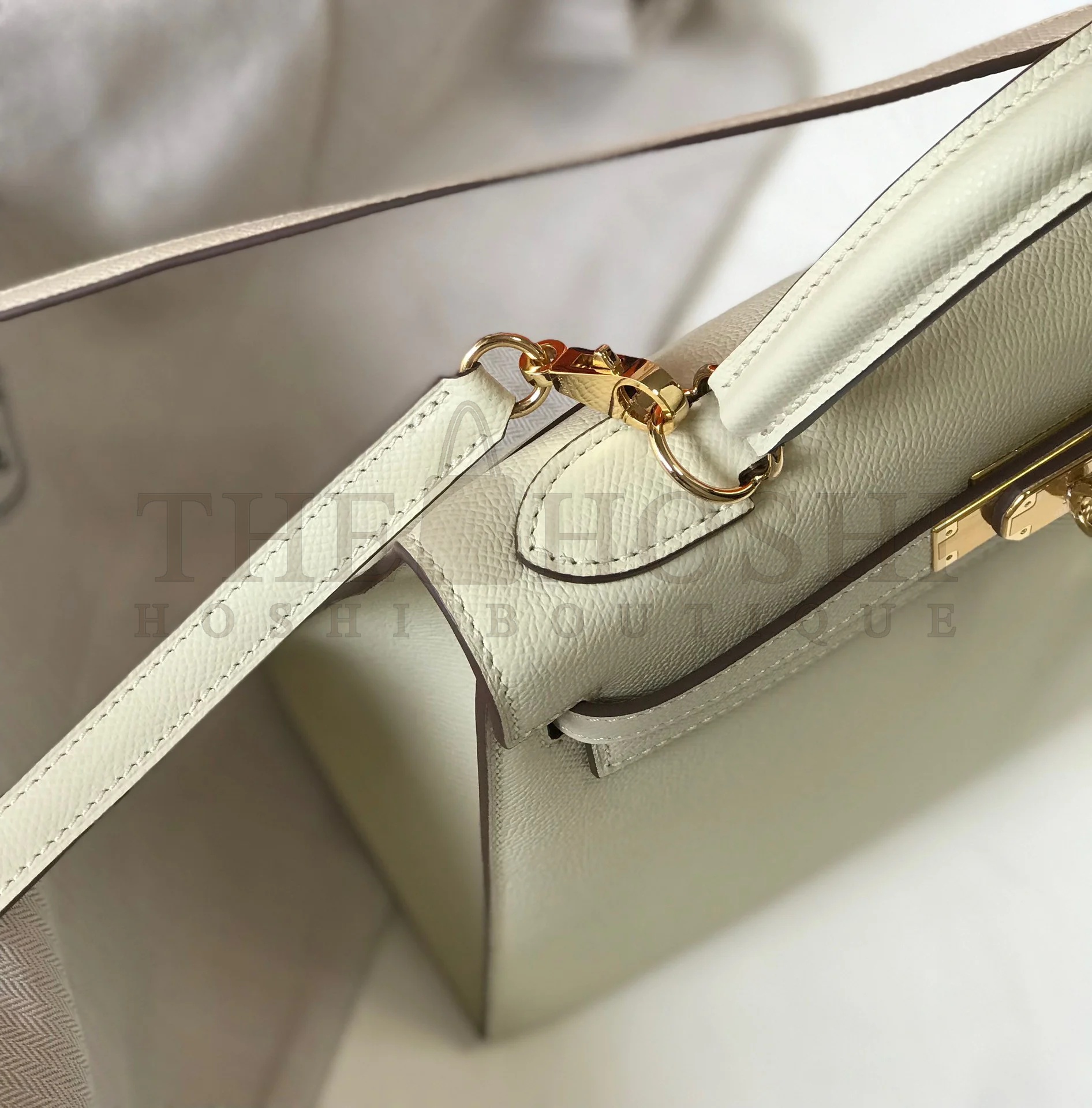 H**me5 Kelly 25cm Sellier Bag in Craie Epsom Calfskin GHW Master Quality