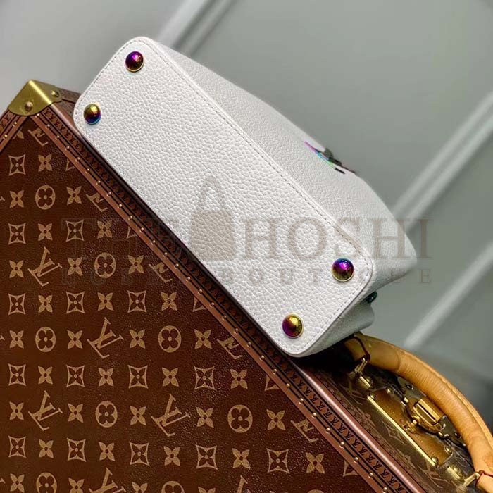 L0vis Vvtt0n LV Women Capucines BB Handbag Snow White Taurillon Leather Cowhide Lining Master Quality
