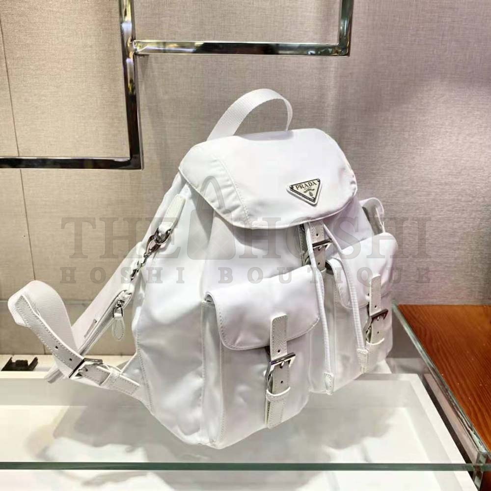 Pra*a Women Re-Nylon Medium Backpack-White Master Quality