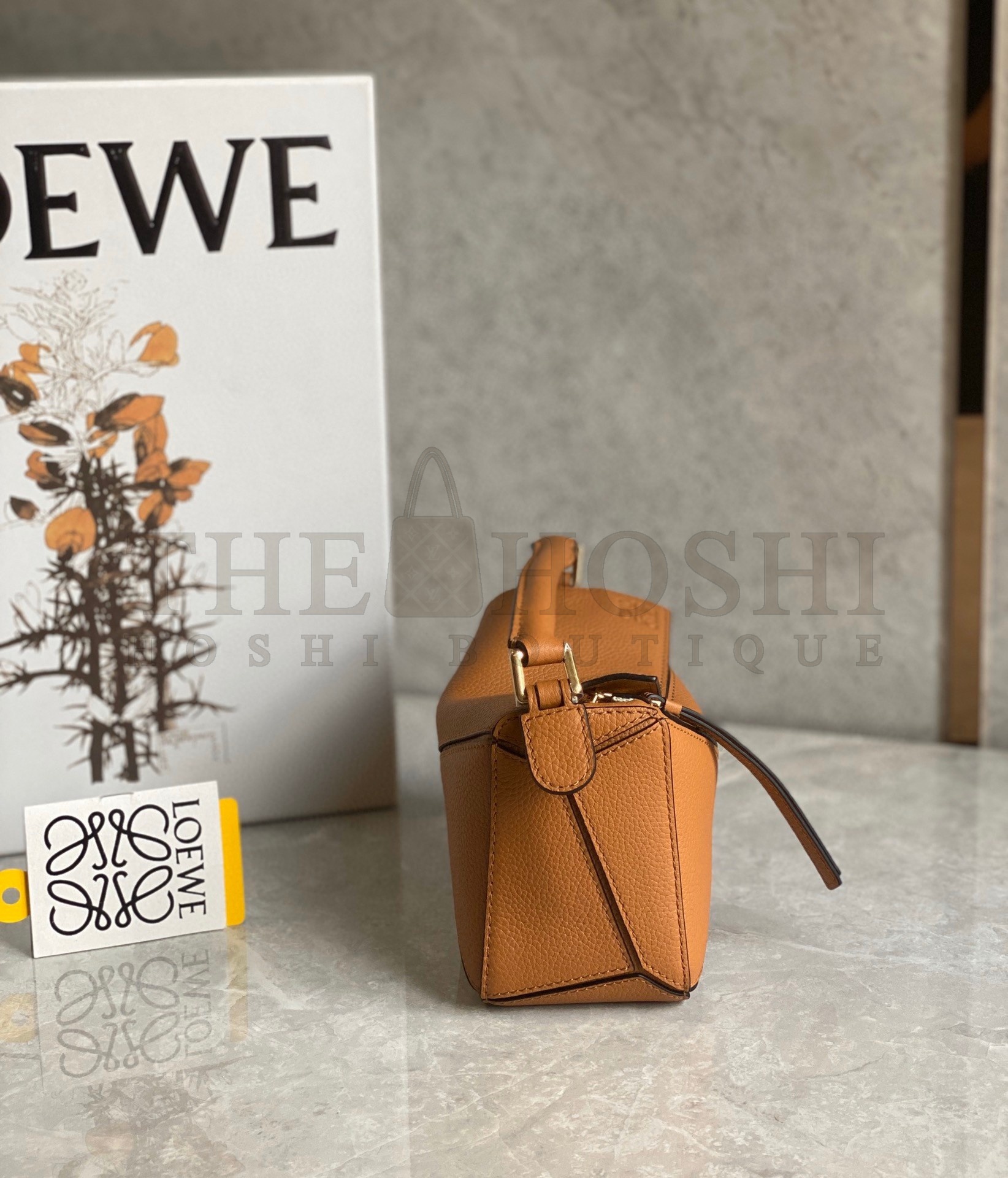 L0ew* Puzzle Mini Bag In Brown Grained Calfskin Master Quality