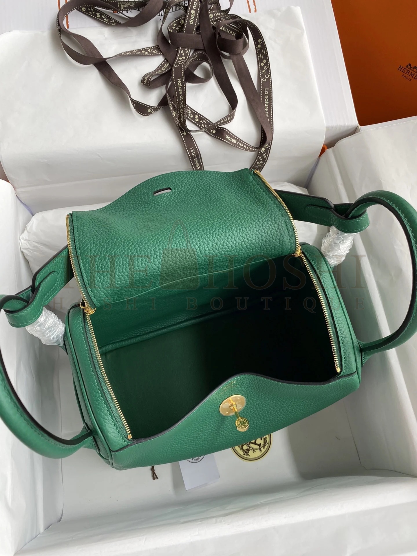 H**me5 Lindy 30 Handmade Bag In Malachite Clemence Leather Master Quality