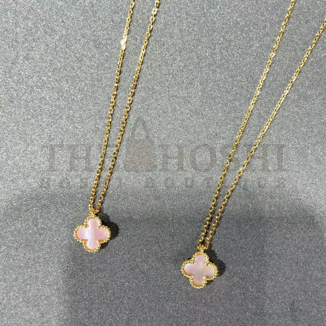 V*n Cl**f & Arpels Pink Clover Necklace, Sweet Alhambra pendant Master Quality