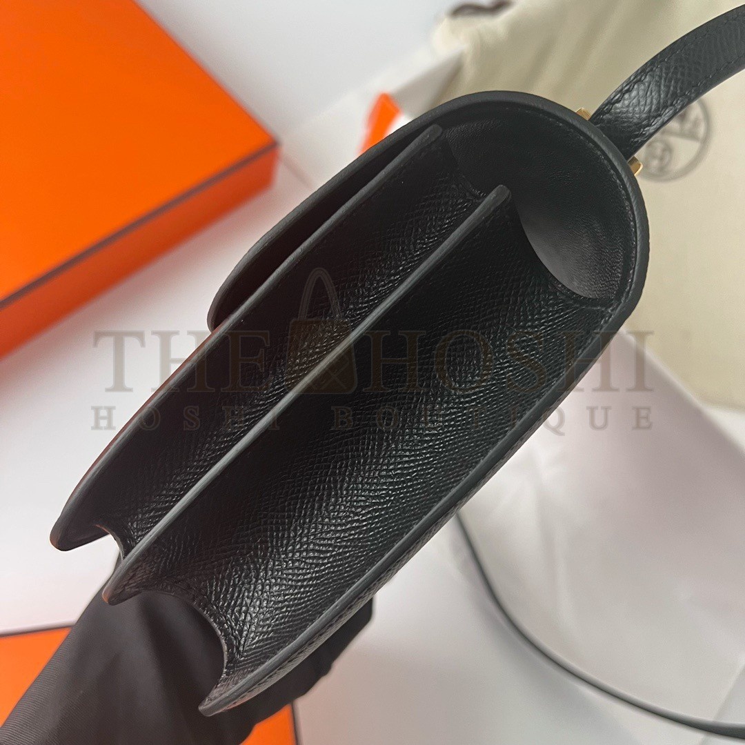 H**me5 Constance 1-18 Mirror Bag In Black Epsom Calfskin Master Quality