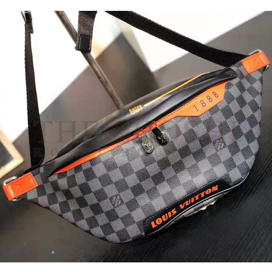 L0vis Vvtt0n LV Men Damier Cobalt Race Discovery Bumbag in Monogram Canvas-Orange Master Quality