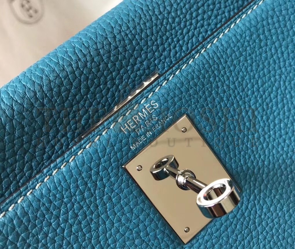 H**me5 Blue Jean Clemence Kelly 25cm PHW Bag Master Quality