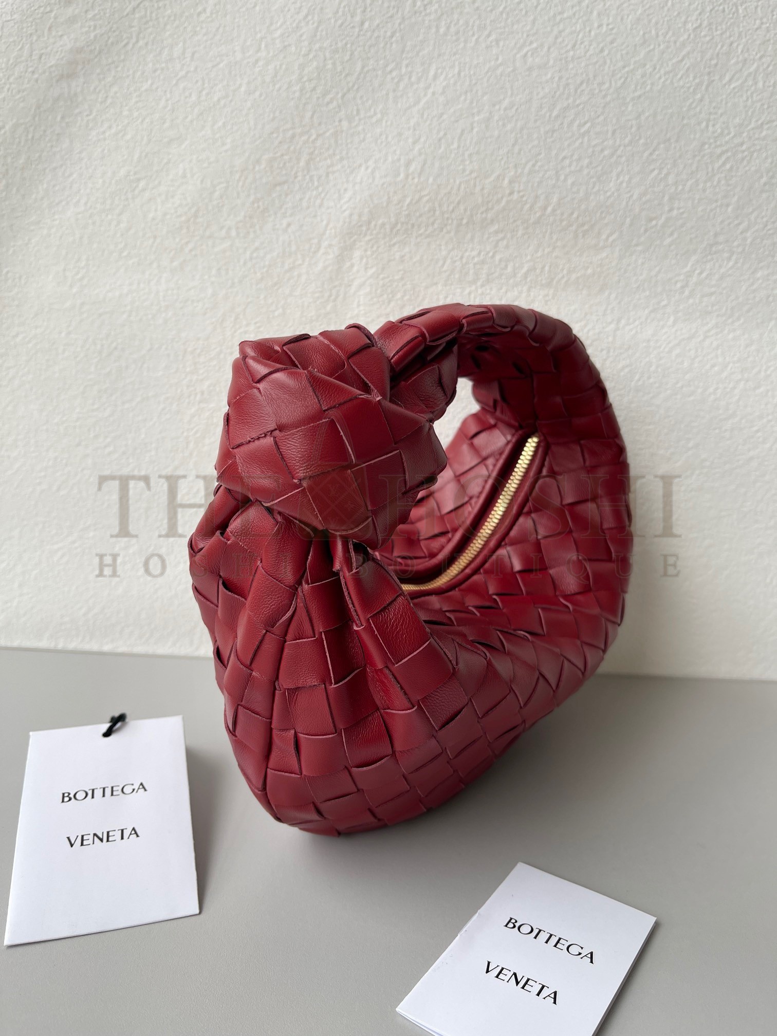 B0tt*ga Ven*ta BV Jodie Mini Bag In Dark Red Intrecciato Lambskin Master Quality