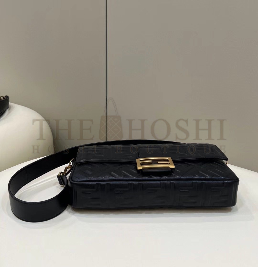 F**di Large Baguette Bag In Black FF Nappa Leather Master Quality