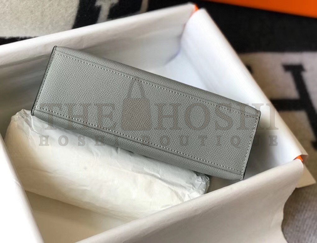 H**me5 Kelly Pochette Bag In Blue Glacier Epsom Leather Master Quality