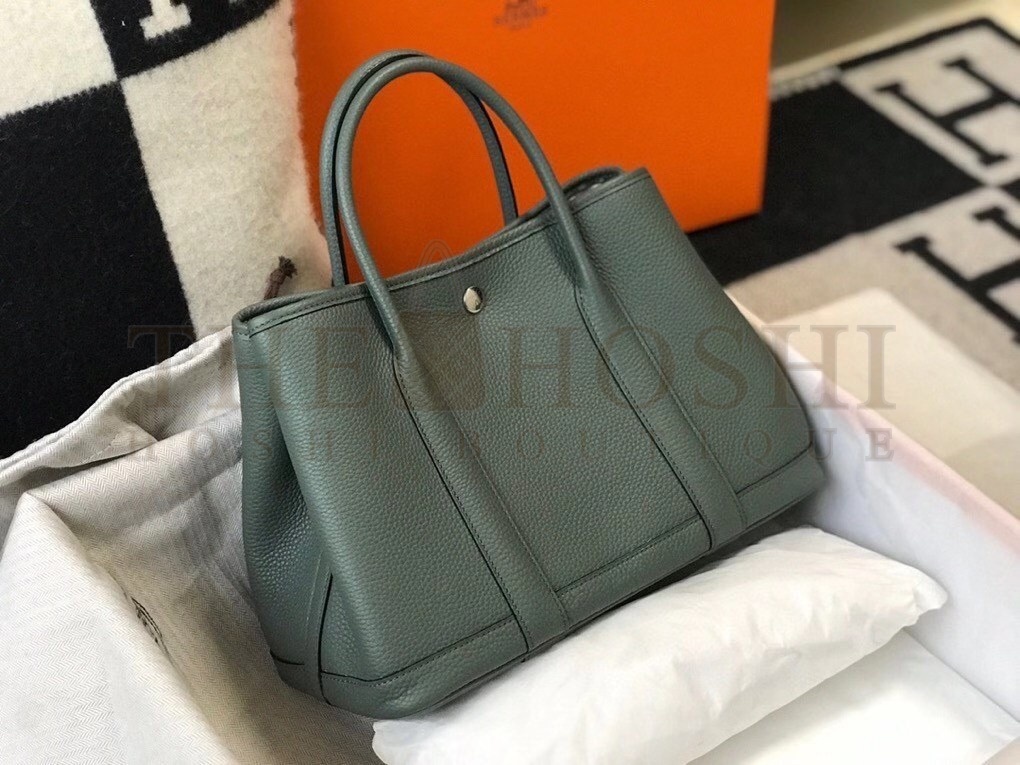 H**me5 Garden Party 36 Bag In Vert Amande Clemence Leather Master Quality