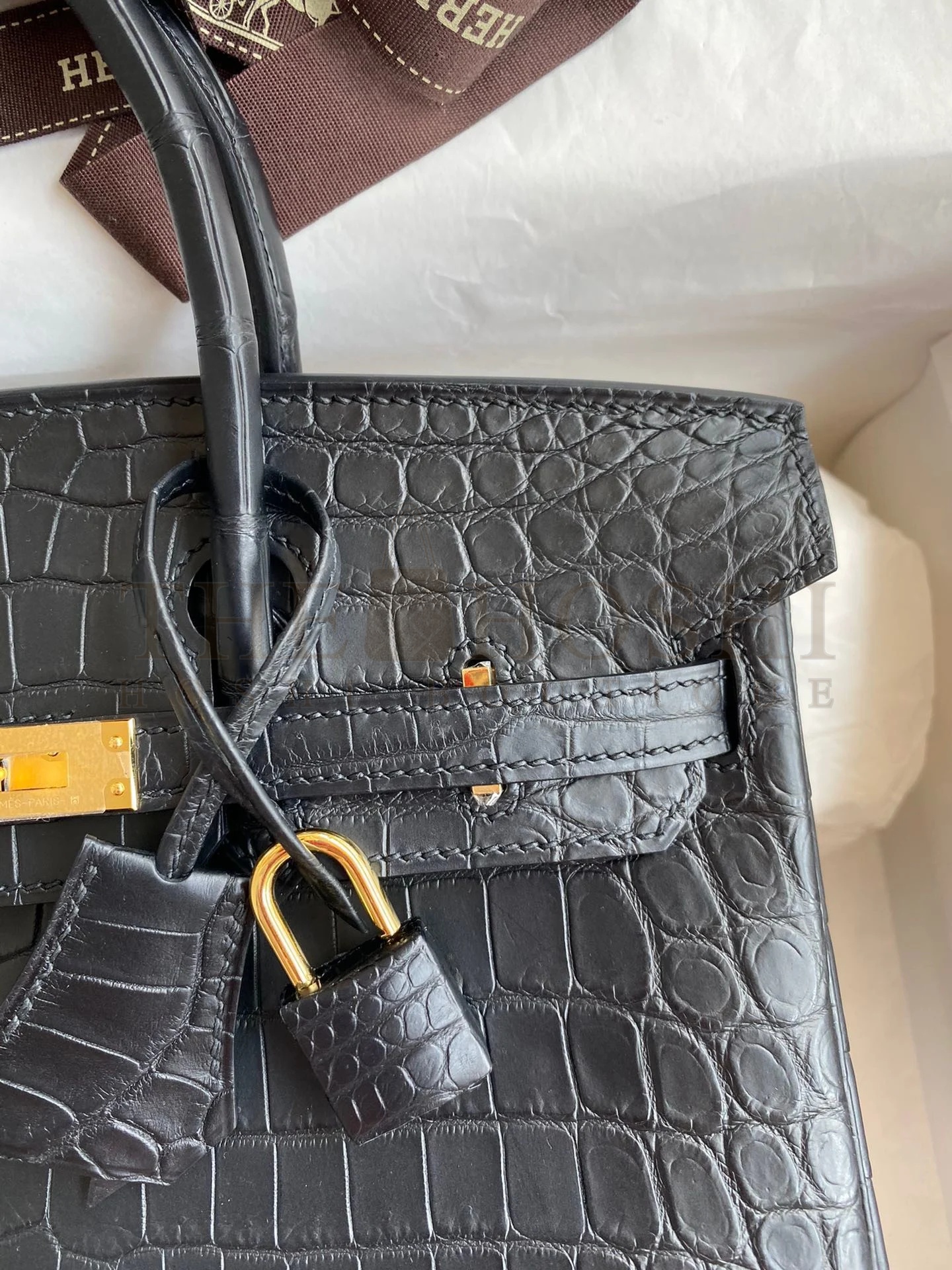 H**me5 Birkin 25 Handmade Bag In Black Crocodile Niloticus Matte Skin Master Quality