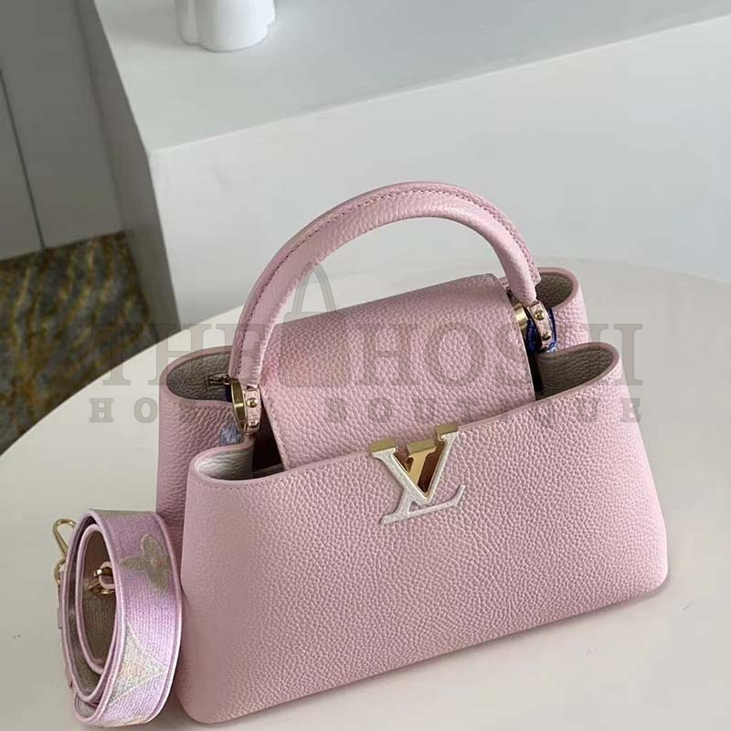 L0vis Vvtt0n LV Women Capucines MM Handbag Pink Taurillon Leather Canvas Master Quality