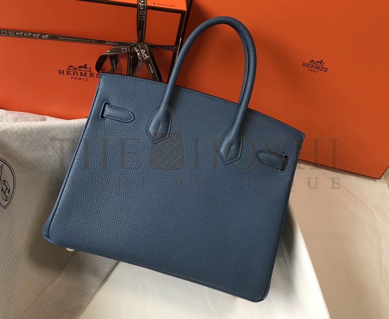 H**me5 Blue Agate Clemence Birkin 30cm Bag Master Quality
