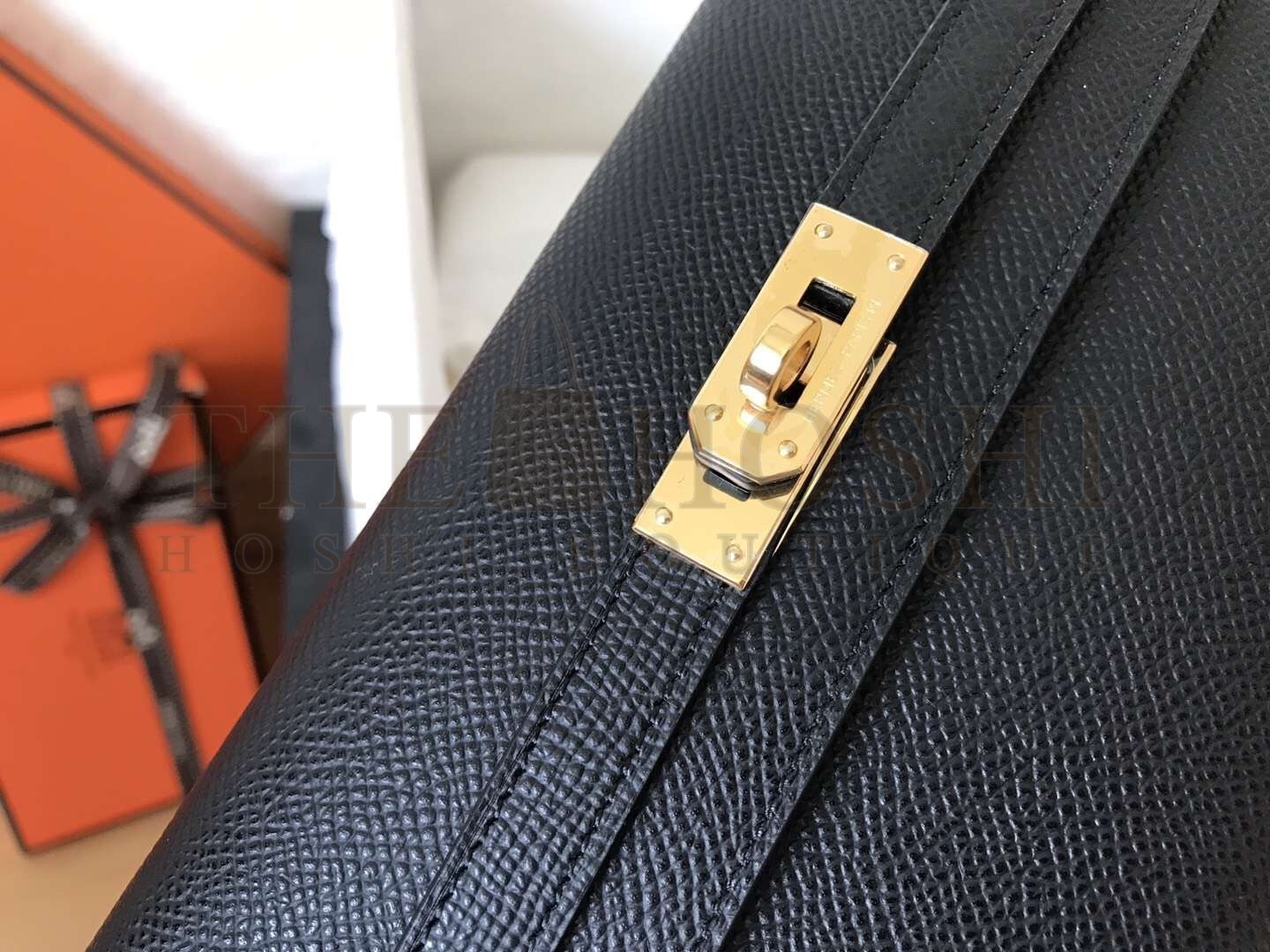 H**me5 Kelly Classic Long Wallet In Black Epsom Leather Master Quality